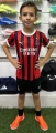 Футбольная форма детская Милан (Milan) 2024-2025 домашняя красно-черная F0129