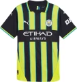 Футболка Манчестер Сіті (Manchester City) 2024-2025 виїзна чорно-жовто-блакитна F0145