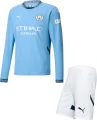 Футбольна форма з довгим рукавом дитяча Манчестер Сіті (Manchester City) 2024/2025 домашня блакитно-біла F0150