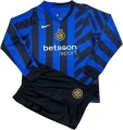 Футбольна форма з довгим рукавом дитяча Інтер (Inter Milan) 2024-2025 домашня синьо-чорна F0155