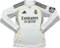 Футболка з довгим рукавом Реал Мадрид (Real Madrid) 2025-2026 домашня біло-чорно-жовта F0262