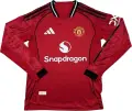 Футболка з довгим рукавом Манчестер Юнайтед (Manchester United) 2025-2026 домашня червоно-чорно-біла F0292