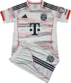 Футбольна форма дитяча Баварія (Bayern Munich) 2025-2026 виїзна біло-оранжево-сіра F0325
