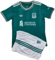 Футбольна форма дитяча Ліверпуль (Liverpool) 2025-2026 резервна зелено-біла F0349