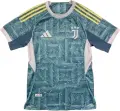 Футболка Ювентус (Juventus) 2025-2026 виїзна бірюзово-салатово-біла F0358