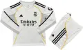 Футбольная форма с длинным рукавом детская Реал Мадрид (Real Madrid) 2025-2026 домашняя бело-черно-желтая F0405