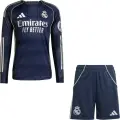 Футбольна форма з довгим рукавом Реал Мадрид (Real Madrid) 2025-2026 виїзна темно-сіро-темно-синьо-салатова F0421