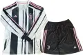 Футбольна форма з довгим рукавом Ювентус (Juventus) 2025-2026 домашня біло-чорно-рожева F0425