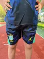 Футбольна форма дитяча збірної Бразилії 2026 Чемпіонат світу виїзна темно-синьо-жовто-м'ятна F0535
