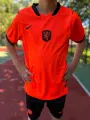 Футбольная форма детская сборной Нидерландов 2026 Чемпионат Мира домашняя оранжево-черная F0537