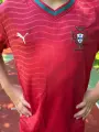 Футбольна форма дитяча збірної Португалії 2026 Чемпіонат світу домашня червоно-зелена F0541