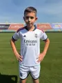 Футбольная форма детская Реал Мадрид (Real Madrid) 2026-2027 домашняя бело-темно-зелено-розовая F0639