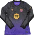 Футболка з довгим рукавом Барселона (Barcelona) 2026-2027 виїзна чорно-фіолетово-золота F0685