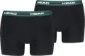 Трусы (боксерки) Head MEN ELASTIC BOXER 2P черно-темно-зеленые (2 штуки) 701234928-001