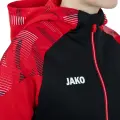 Олимпийка (мастерка) с капюшоном женская Jako SONIC черно-красная 6826D-812
