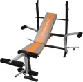 Лава тренувальна LiveUp FITNESS WEIGHT BENCH чорно-сіро-помаранчева LS1101