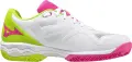 Кросівки тенісні жіночі Mizuno WAVE EXCEED LIGHT PADEL біло-рожево-лаймові 61GB2223-66