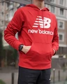 Толстовка New Balance Ess Stacked Logo Po красная MT03558REP