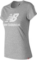 Футболка женская New Balance Ess Stacked Logo серая WT91546AG