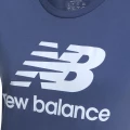 Футболка женская New Balance NB Essentials Stacked Logo синяя WT91546NSY
