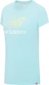 Футболка женская New Balance NB Essentials Stacked Logo голубая WT91546SRF