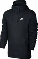 Толстовка Nike Hoodie Fz Fleece Club черная 804389-010