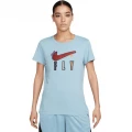 Футболка жіноча баскетбольна Nike DF TEE SWSH FLY 2 блакитна DR2593-494