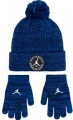 Зимний набор аксессуаров подростковый Nike JORDAN JAN POM BEANIE SET синий 9A0694-U90