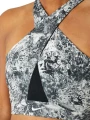 Топ жіночий Nike W NK DF SWSH WRAP BRA AOP чорно-білий DX1778-010