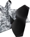 Топ жіночий Nike W NK DF SWSH WRAP BRA AOP чорно-білий DX1778-010