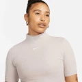 Футболка жіноча Nike W NSW ESSNTL RIB MOCK SS TOP бежева DV7958-272