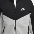 Толстовка Nike M NK TCH FLC FZ WR HOODIE сіро-чорна FB7921-064