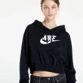 Толстовка жіноча Nike W NSW CLUB FLC GX CROP HDY чорна DQ5850-010
