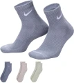 Шкарпетки Nike U NK EVRY PLS CSH ANK 3PR 132 фіолетово-рожево-сірі (3 пари) SX6890-933