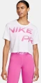 Футболка женская Nike W NK PRO GRX SS бело-розовая FQ4985-100