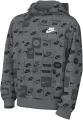 Худи подростковое Nike K NSW CLUB FT HDY AOP серое FN8741-084