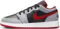 Кроссовки подростковые Nike AIR JORDAN 1 LOW (GS) серо-черно-красные 553560-060