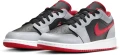 Кросівки підліткові Nike AIR JORDAN 1 LOW (GS) сіро-чорно-червоні 553560-060