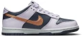 Кроссовки подростковые Nike DUNK LOW SE (GS) темно-сине-фиолетово-золотые DX1663-400