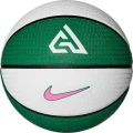 Баскетбольний м'яч Nike PLAYGROUND 8P 2.0 G ANTETOKOUNMPO DEFLATED біло-зелено-рожевий Розмір 7 N.100.4139.331.07