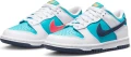 Кроссовки подростковые Nike DUNK LOW (GS) бело-голубо-кораллово-темно-синие HF4794-345