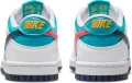 Кроссовки подростковые Nike DUNK LOW (GS) бело-голубо-кораллово-темно-синие HF4794-345