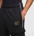 Спортивные штаны Nike AIR FLEECE CARGO TROUSERS черно-бело-золотые HM0180-010