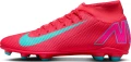 Бутси Nike MERCURIAL SUPERFLY 10 CLUB FG/MG червоно-рожево-бірюзові FQ8314-800