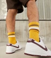 Кроссовки Nike DUNK LOW RETRO бело-темно-бордовые DV0831-102