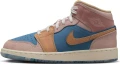 Кроссовки подростковые Nike JORDAN 1 MID “ZEN” (GS) коричнево-голубые FN7452-400