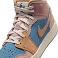 Кроссовки подростковые Nike JORDAN 1 MID “ZEN” (GS) коричнево-голубые FN7452-400