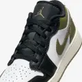 Кроссовки подростковые Nike AIR JORDAN 1 LOW (GS) бело-черно-оливковые 553560-092