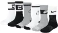 Шкарпетки дитячі Nike DRI-FIT RETRO CREW білі, сірі, чорні (6 пар) NN0543-001