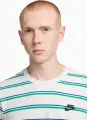 Футболка Nike SPORTSWEAR CLUB STRIPE бело-зелено-синяя DZ2985-094
